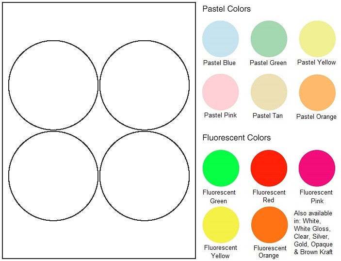 Round Sheet Label #410 - 3.9375" - Blank Sheets