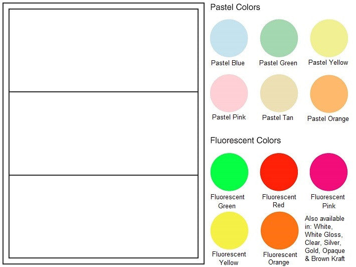 Multipurpose Third Sheet Label #525 - 8" x 3.5" - Blank Sheets
