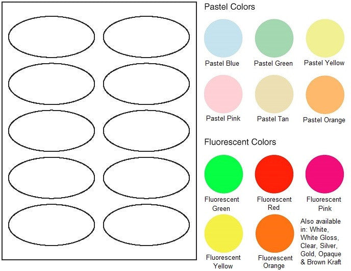 Oval Sheet Label #590 - 3.75" x 1.75" - Blank Sheets