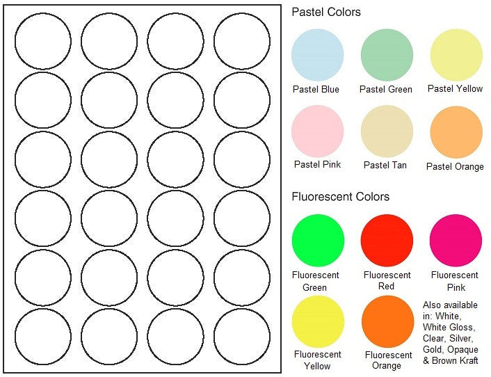 Round Sheet Label #60 - 1.625" - Blank Sheets