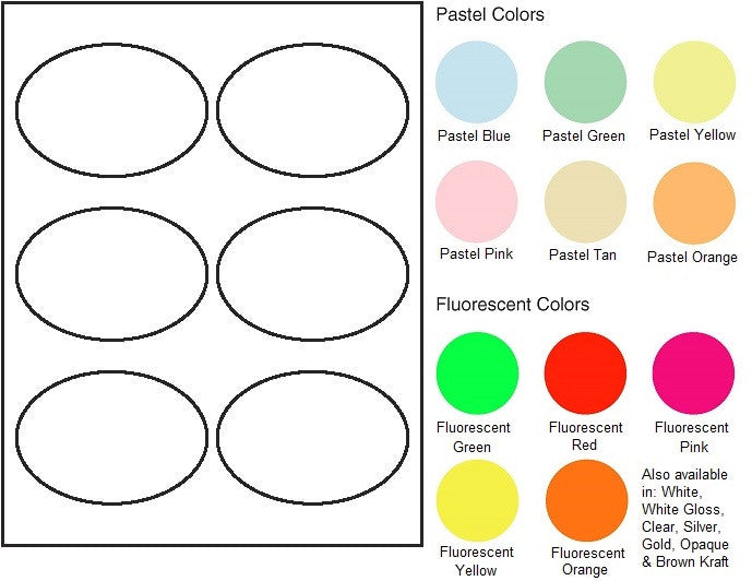 Oval Sheet Label #650 - 3.875" x 2.6875" - Blank Sheets