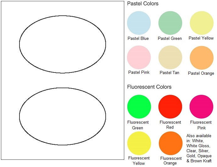 Oval Sheet Label #720 - 5" x 4" - Blank Sheets