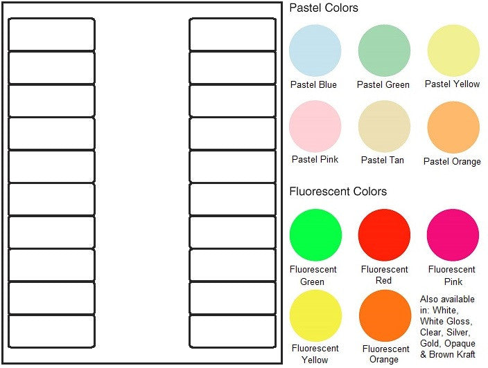 Multipurpose Sheet Label #874 - 2.625" x 1" - Blank Sheets