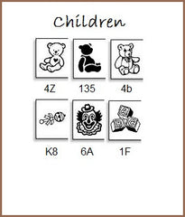 Personalize your labels with teddy bears, a clown, baby rattle or blocks.