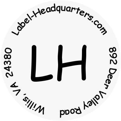 CIRCLE Sheet Labels - 1.625"  with Monogram or Logo