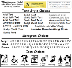 Traditional Address Label Sheets  (approximately 1 7/8" x 5/8")