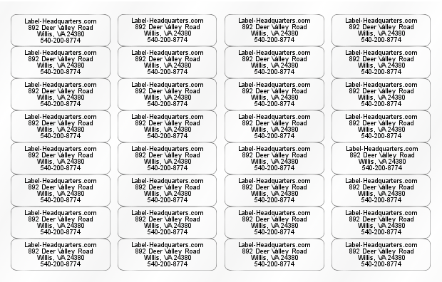 Traditional Address Label Sheets  (approximately 1 7/8" x 5/8")