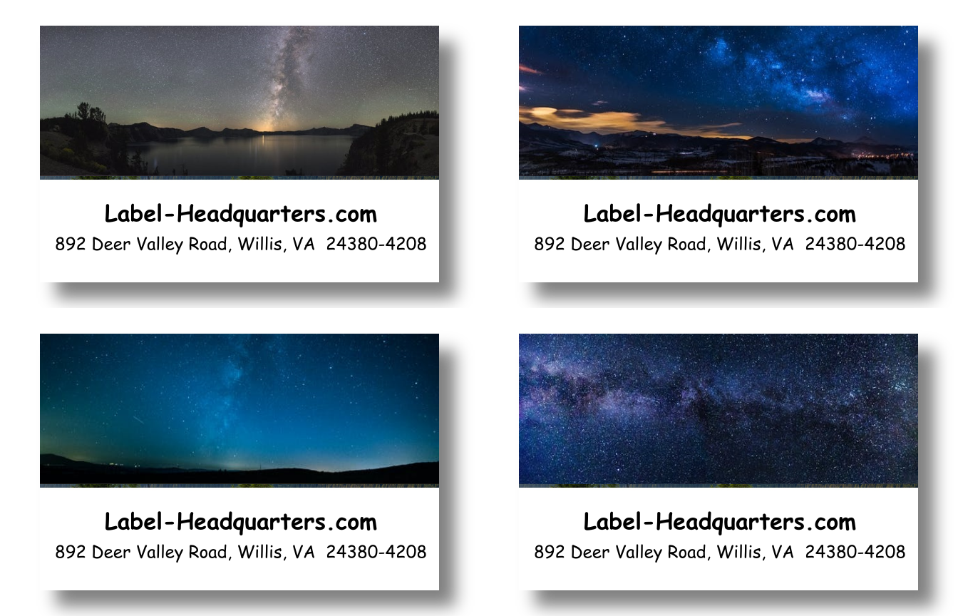 Night Sky Address Labels on Sheets