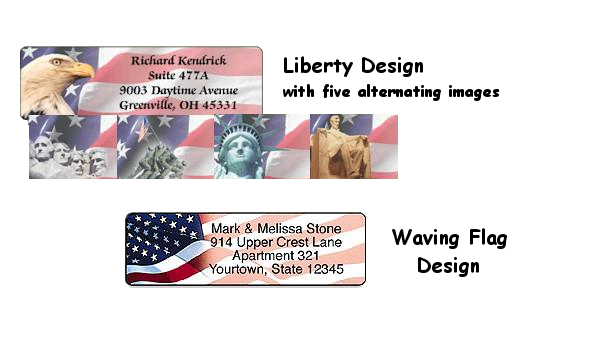 Flag & Patriotic Personalized Roll Address Labels