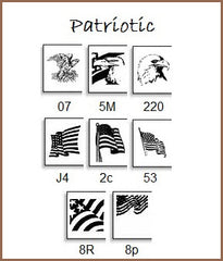 Be Patriotic with your labels . . . choose from flag and other patriotic designs.
