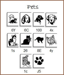 Personalize your labels showing your love for your pet . . . dogs, cats and a paw print.
