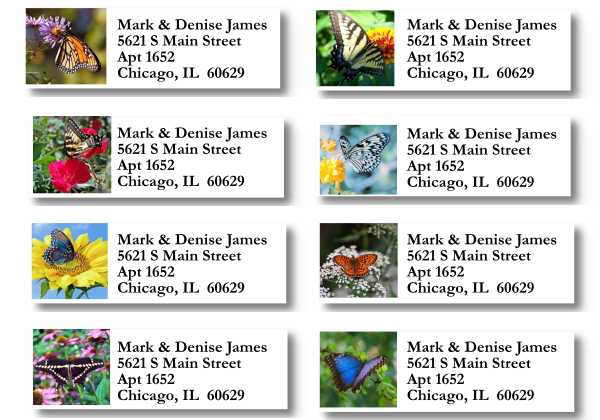Photo Butterflies Address Label Sheets
