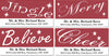 Red and White Christmas Words Address Labels on Sheets
