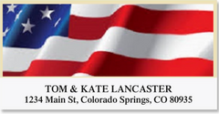 Stars and Stripes Patriotic Address Labels on Sheets