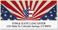 Stars and Stripes Patriotic Address Labels on Sheets